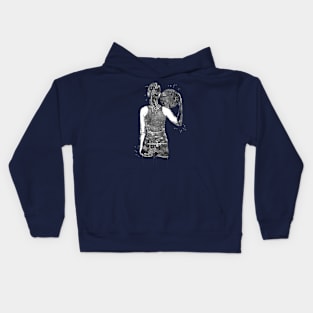 Girl Basketball Player With Ball Kids Hoodie